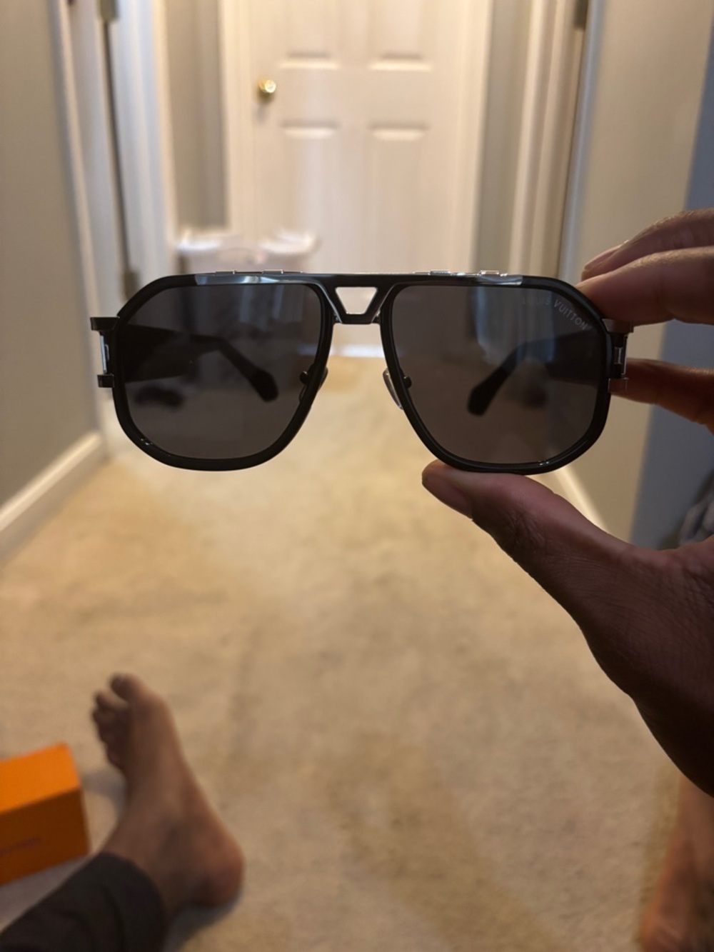 Louis Vuitton Black Aviator Sunglasses